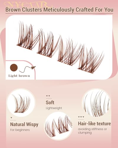 Brown Wispy Lash Clusters Kit - 144pcs DIY Eyelash Extensions