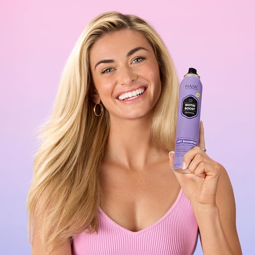 HASK Biotin Boost Thickening Dry Shampoo ? Absorbs Oil, Adds Volume & Lift, Strengthens Strands, No Sulfates or Parabens, Cruelty-Free ? 8.1oz