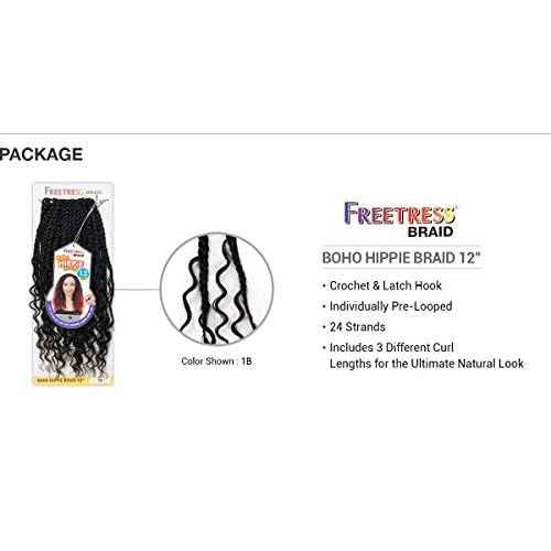 FreeTress Crochet Braids Boho Hippie Braid 12" (5-PACK, T27)