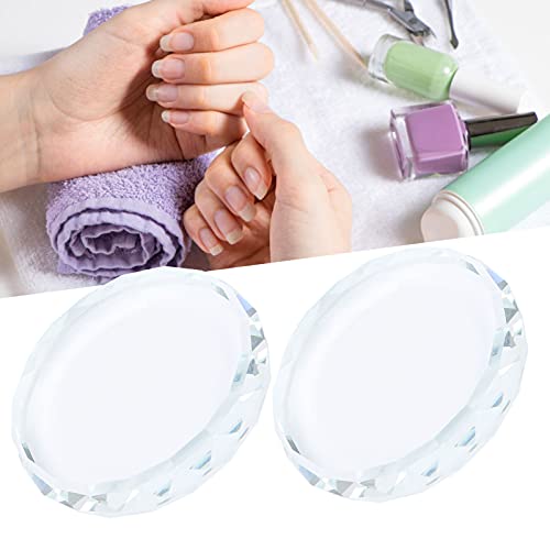 2pcs Crystal Glass Nail Art Palette - Color Mixing Tool
