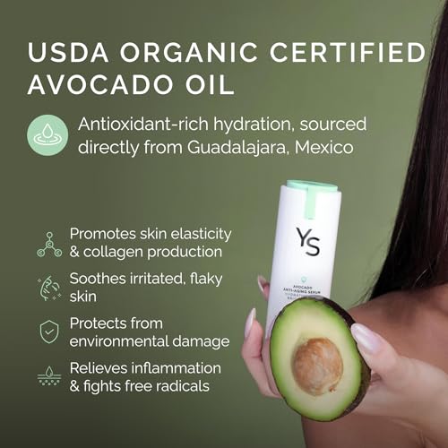 Avocado Anti-Aging Serum - Hydrating, Brightening, Wrinkle Reducer, Facial Skincare - Organic Avocado Oil, Vitamin C, Hyaluronic Acid, Niacinamide - 30ml