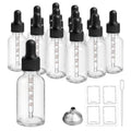12-Pack 1oz Clear Glass Dropper Bottles 30ml Tincture Set