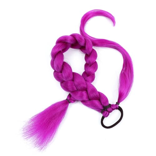 Purple Ponytail Extension 24 Inch with Elastic Tie