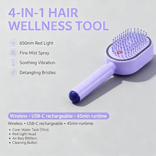 Zyntexa Electric Steam Brush - Cordless Detangling Hair Comb