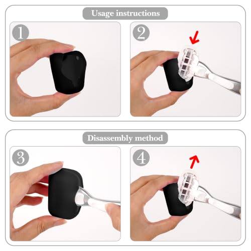 2-Pack Silicone Razor Covers with Drain – Travel Shaver Holder