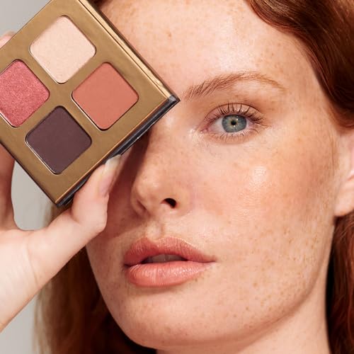 INIKA Eyeshadow Quad - Flowers | Blendable, Natural Mineral Pigments, Pink Neutral Tones, Long Lasting, Matte and Shimmer