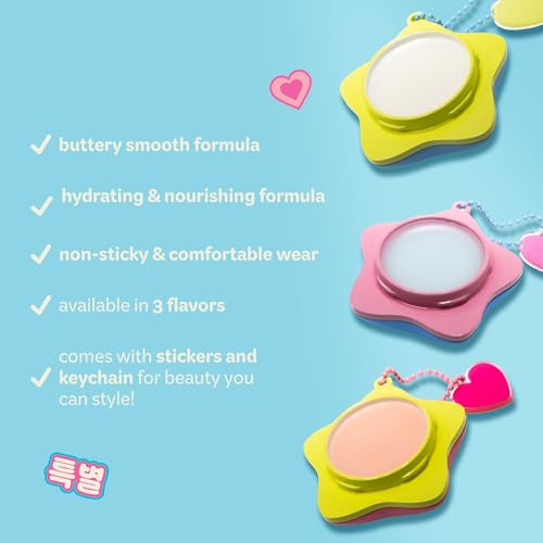 The Cr?me Shop Plush Pout Lip Butter Lip Balm Key Chain Charm | Korean Formula with Peptides and Squalane to Instantly Hydrate, Nourish, Moisturize, and Soften Dry Lips- Original