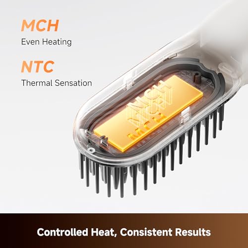 Dreame Cordless Hair Straightener Brush, Ionic Straightening Comb