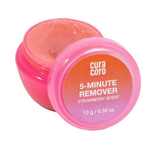 CURACORO Lash Gel Remover for Professional Eyelash Extensions 10g - Dissolves Powerful Eyelash Extension Glue - Low Irritation Cream for Sensitive Skin (Strawberry Scent)