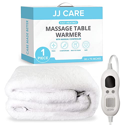 JJ CARE Heated Massage Table Warmer Pad - Plush Sherpa Fleece, 30" x 73"