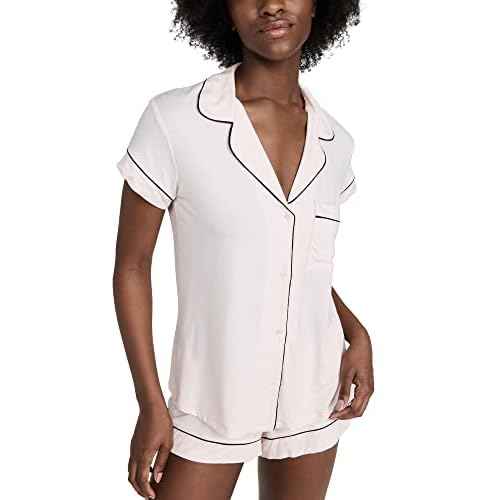 Eberjey Gisele Relaxed Short PJ Set - Sorbet Pink/Black