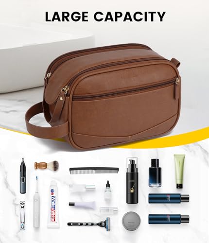 Vorspack PU Leather Toiletry Bag for Men - Water Resistant