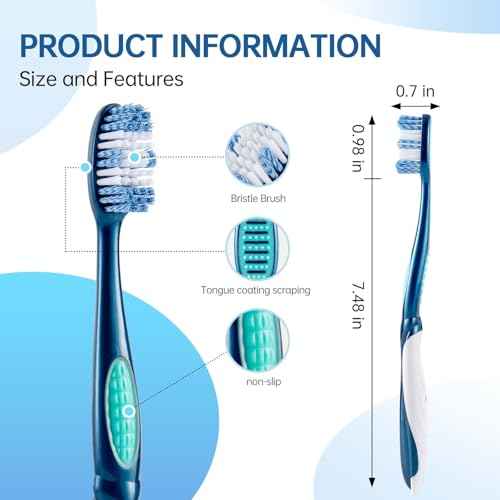 Medium, Spiral, Wavy Head Adult Toothbrush deep Cleaning to Remove Smoke and Tea Stains 4-Piece Set.
