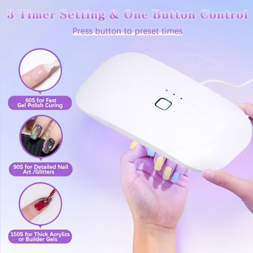 48W UV LED Nail Lamp with Folding Design & USB Charging