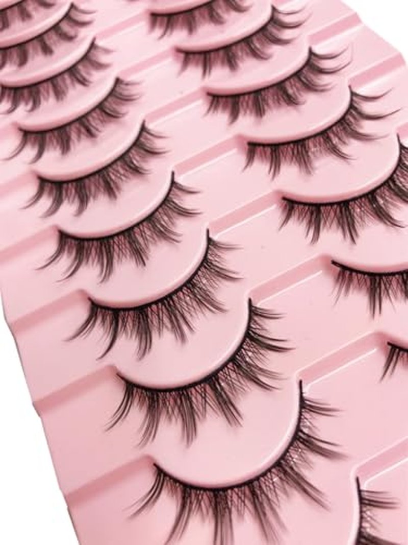 10 Pairs Spiky Anime False Eyelashes for Cosplay & Parties