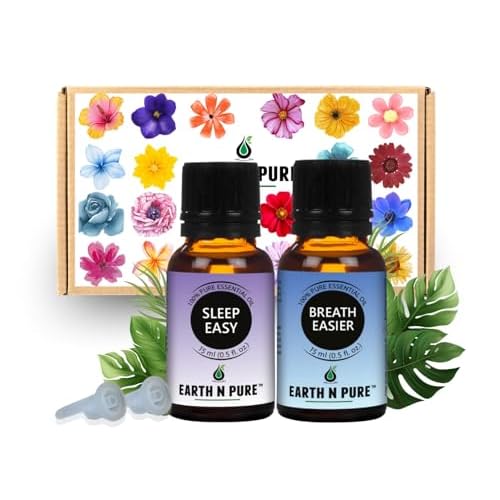Earth N Pure Natural Essential Oil Blend- Pack of 2 | Breath Easier & Sleep Easy | 15ml each