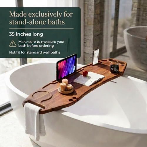 Acacia Wood Bathtub Tray 35 inch - Luxury Spa Caddy