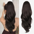 26 Inch Drawstring Ponytail Extension Dark Brown Wavy