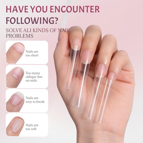 Ranrose XXXL Clear Square Half Cover Nail Tips 600PCS for Acrylic Nails