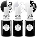 SheModern NON-STICK BLACK + CLEAR + WHITE Stamping Polishes (Set of 3) LED/UV Cure Semi-Gel Collection For Nail Art Design and Completely Dry to the Touch with No Sticky or Tacky Touch After Curing