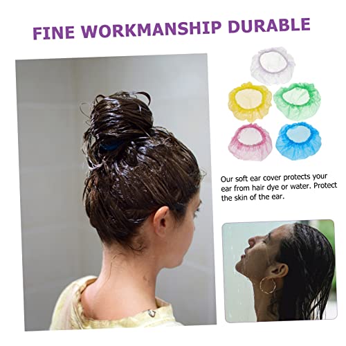 100pcs Disposable Waterproof Ear Covers for Hair Dye & Bathing