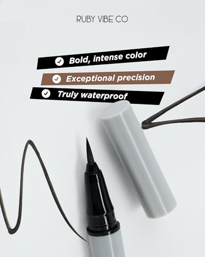 RUBY VIBE CO Black Eyeliner Pen - Medium Tip, Smudge-Resistant