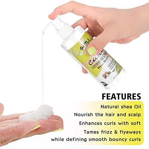 Wozutunt Curl Defining Cream for Natural Wavy & Curly Hair - Anti-Frizz Styling with Brush