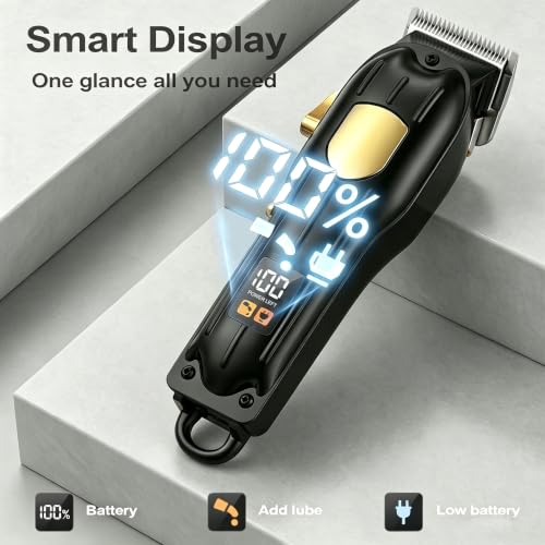 Professional Cordless Hair Clippers for Men with LED Display