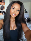 KLAIYI Yaki Straight 7X5 Lace Front Human Hair Wig - 20 Inch
