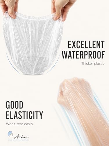 Auban 50 PCS Disposable Shower Caps 19.3" Elastic Waterproof