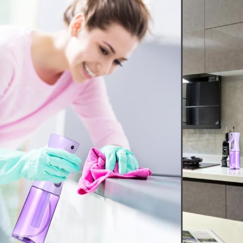 2-Pack Continuous Spray Bottles & 1 Travel Spray Bottle – 6.8oz & 1oz Mist Sprayers for Hair, Cleaning, and Gardening