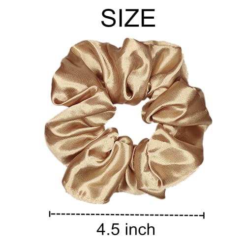 Satin Silk Hair Scrunchies 12 Pack - Soft Elastic Hair Ties