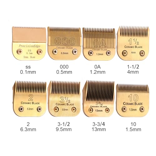 Ruzros Professional Detachable Ceramic Blades Set for Clippers - 5 Pack