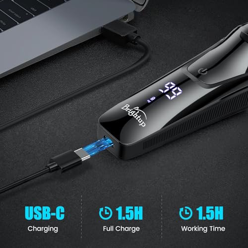 Brightup Electric Razor for Men Face, Wet & Dry Electric Shaver for Men with Pop-up Trimmer, Men's Razor with 4D Flex Precision Blades, USB Fast Charging, LED Display, Travel Lock, Storage Case