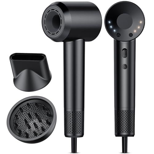 Aowoka Professional Hair Dryer 160000 RPM Ionic Blow Dryer with 500M Ions, 12 Settings, Low Noise, Lightweight