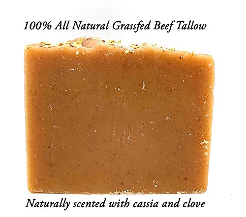 HUNTER CATTLE CO. EST'D 2004 HC Meadow Bloom Tallow Bar Soap - Apple Single Pack - Made with All Natural 100% Grass Fed Tallow Handmade Soap Bar - Great for Face or Body Soap