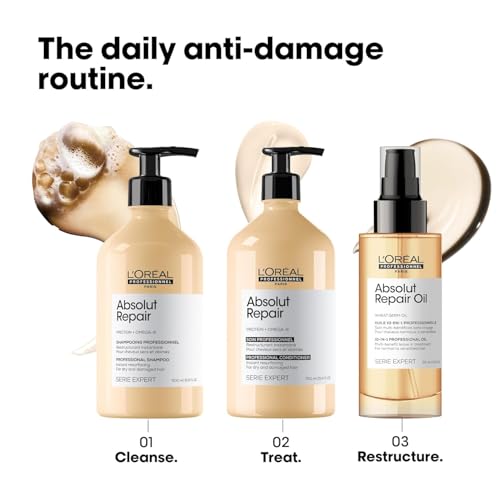 L'Or?al Professionnel Paris Absolut Repair Conditioner ? Nourishing Protein Treatment For Dry, Damaged Hair, Repairs Damage & Provides Hair Shine