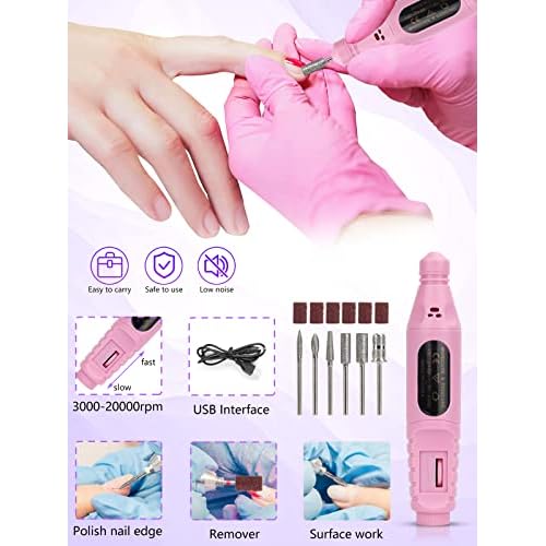 Professional Acrylic Nail Kit for Beginners - 42 Colors Glitter Powder, Liquid, UV Light, Drill, Practice Finger Nail Bag Organizer Case