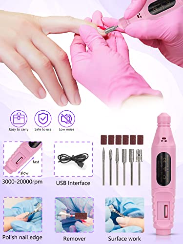 Complete Acrylic Nail Kit with 20000RPM Drill, UV Lamp & Storage Bag