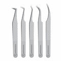 GMI Lash Tweezers - Set of 5 Eyelash Tweezers - Stainless Steel Eyelash Extension Tweezers - Multipurpose Lash Tweezers for Eyelash Extensions for Individual., T1122