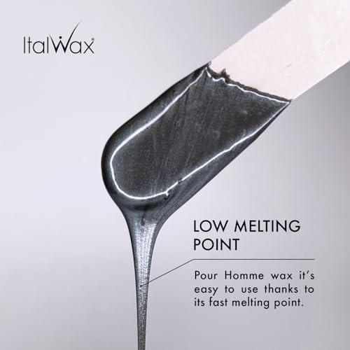 Italwax Pour Homme - 1kg / 2.2lb - Hard wax beads for hair removal - Special for man - Natural formulation - Easily removes coarse hairs - Ideal for barber shops