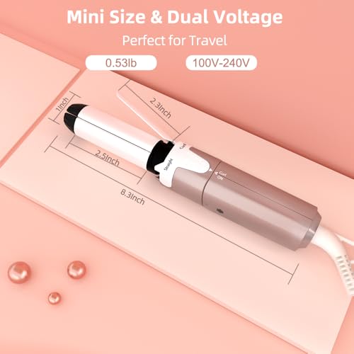VAV Rose Gold 2-in-1 Mini Flat Iron & Curling Iron 1 Inch Ceramic Hair Styler