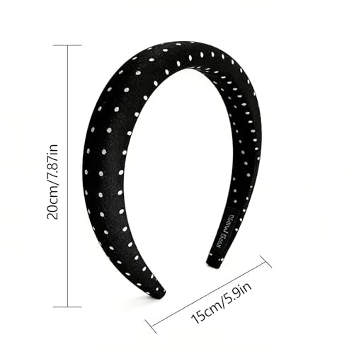 Polka Dot Headband for Women - Retro Black & White 2-Pack