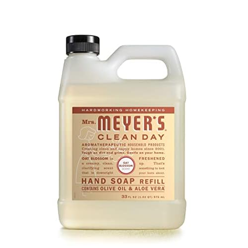 Mrs. MEYER'S Liquid Hand Soap New Everyday 6 Scent Variety Pack Refills, 1 Rainwater, 1 Oat Blossom, 1 Plumberry, 1 basil, 1 lavender, 1 Lemon Verbena, 1 CT