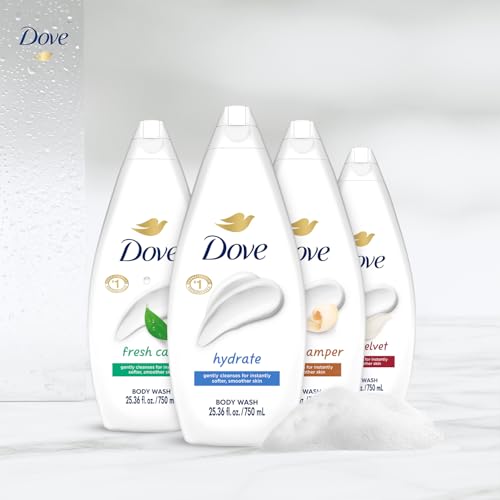 Dove Body Wash Value-Size Variety 6-Pack ? Hydrate, Gentle Pamper, Fresh Care, and Silky Velvet, Family Pack, 25.36 Oz Each