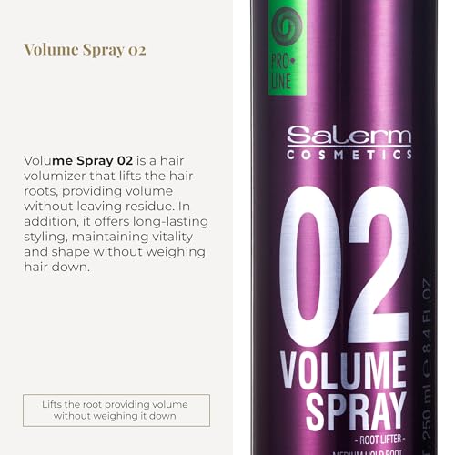 SALERM - Volumizing Hair Spray - Pro Line Volume Spray 02-250 ml - Lifts the Roots - Adds Volume to Hair without Weighing it Down - Humidity Resistant for Long-Lasting Hold - Heat Protector