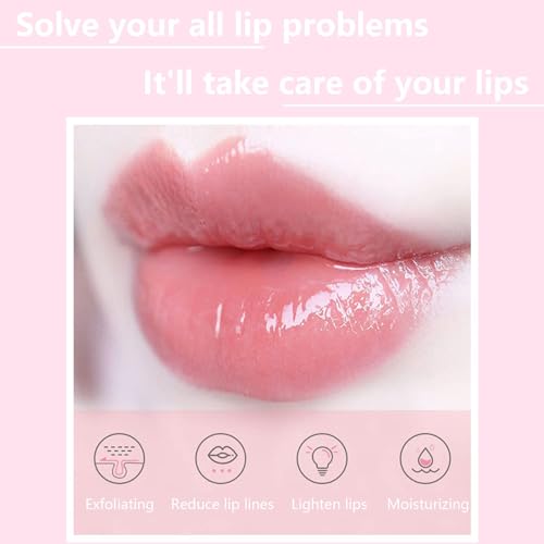 2PCS Honey Lip Balm, Exfoliating Honey Pot Lip Balm Sleeping Lip Mask with Brush, Hydrating & Prevention Dry and Cracked, Lip Scrubs Exfoliator & Moisturizer