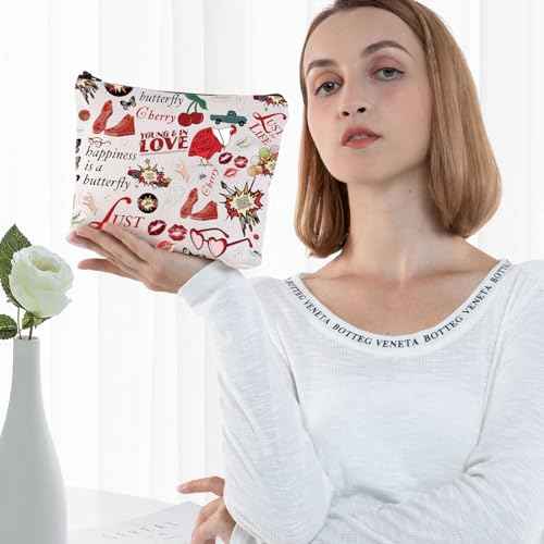 G2TUP Singer Album Cosmetic Makeup Bag Music Lover Gift Song Lyrics Zipper Pouch Bag Singer Concert Merchandise (Happiness Is