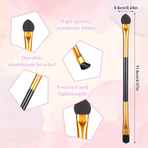 20Pcs Dual-Head Eyeshadow Brush Set with Sponge Applicators