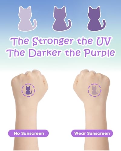 UV Detection Temporary Tattoos - 160 Count Sun Protection Reminder Stickers